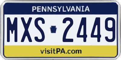 PA license plate MXS2449