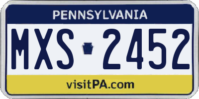 PA license plate MXS2452