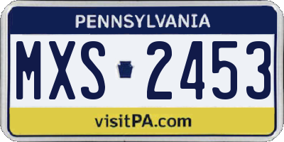 PA license plate MXS2453