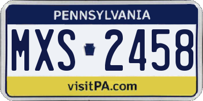 PA license plate MXS2458