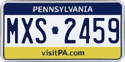 PA license plate MXS2459