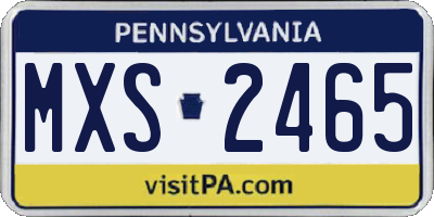 PA license plate MXS2465