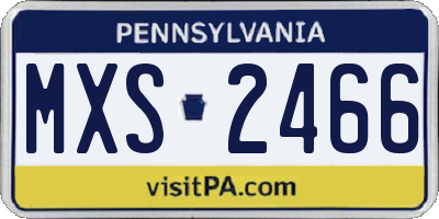 PA license plate MXS2466
