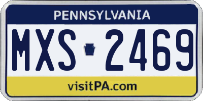 PA license plate MXS2469