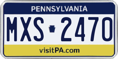 PA license plate MXS2470