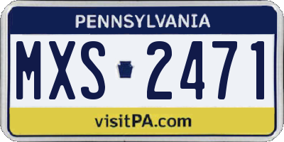 PA license plate MXS2471