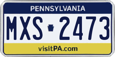 PA license plate MXS2473