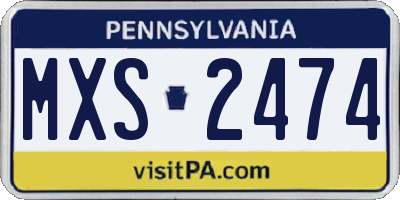 PA license plate MXS2474