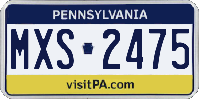 PA license plate MXS2475