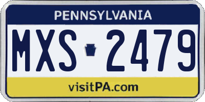 PA license plate MXS2479