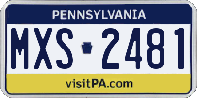 PA license plate MXS2481