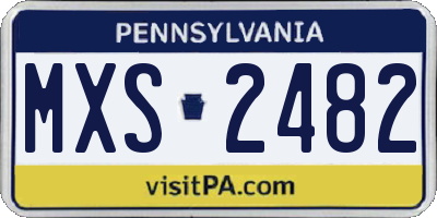 PA license plate MXS2482