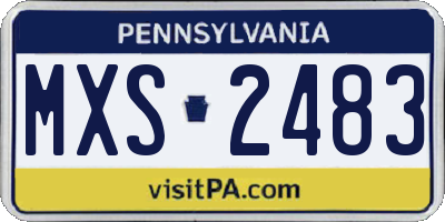PA license plate MXS2483