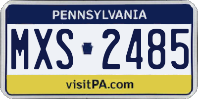 PA license plate MXS2485