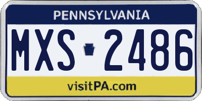 PA license plate MXS2486