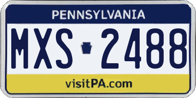 PA license plate MXS2488