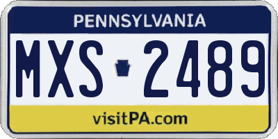 PA license plate MXS2489