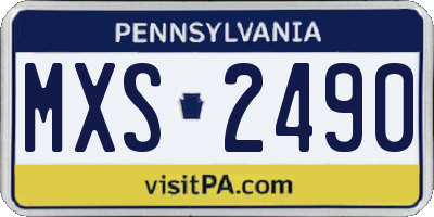 PA license plate MXS2490
