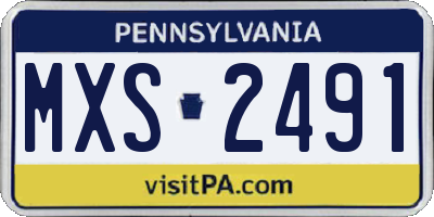PA license plate MXS2491