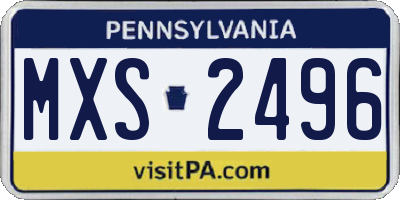 PA license plate MXS2496