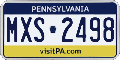PA license plate MXS2498