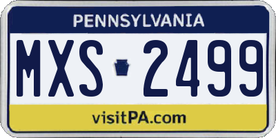 PA license plate MXS2499