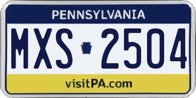 PA license plate MXS2504