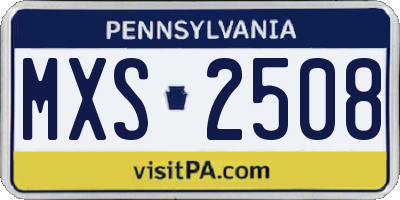 PA license plate MXS2508