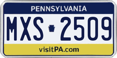 PA license plate MXS2509