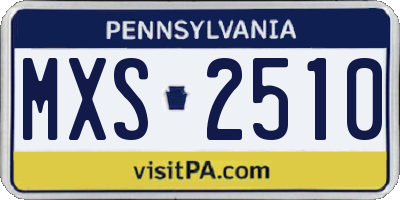 PA license plate MXS2510
