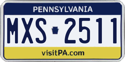 PA license plate MXS2511