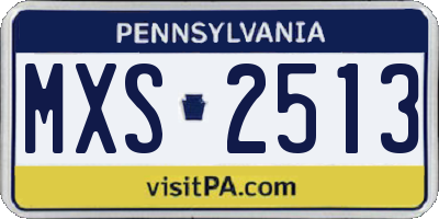 PA license plate MXS2513