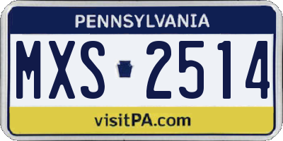 PA license plate MXS2514