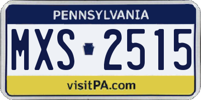 PA license plate MXS2515