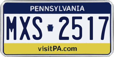 PA license plate MXS2517