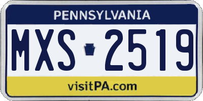 PA license plate MXS2519