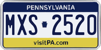 PA license plate MXS2520