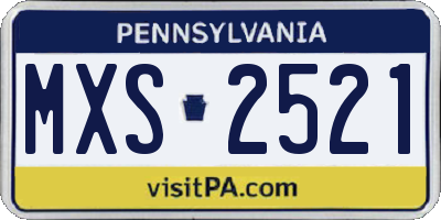 PA license plate MXS2521