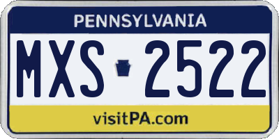 PA license plate MXS2522