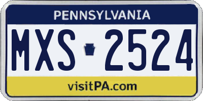 PA license plate MXS2524