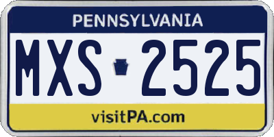 PA license plate MXS2525