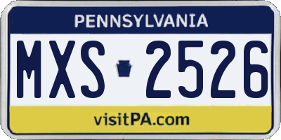 PA license plate MXS2526