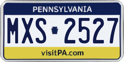 PA license plate MXS2527