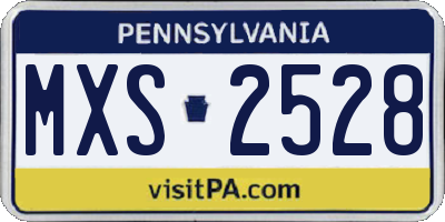PA license plate MXS2528