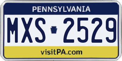 PA license plate MXS2529
