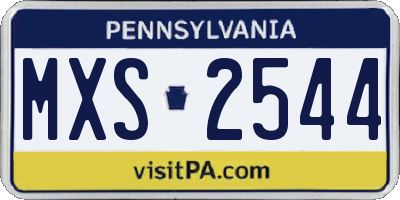 PA license plate MXS2544
