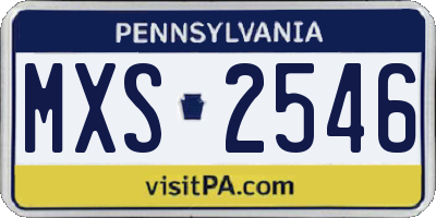 PA license plate MXS2546