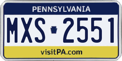 PA license plate MXS2551