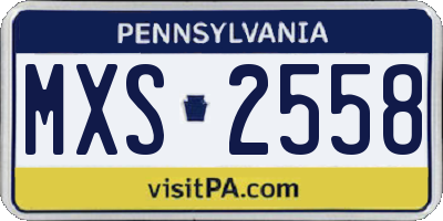 PA license plate MXS2558