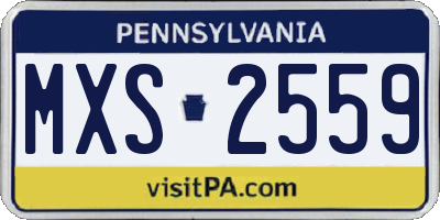 PA license plate MXS2559